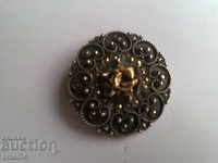 Brooch - silver and gold