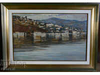 Mario Zhekov-Landscape from Kavala-oil paints-framed