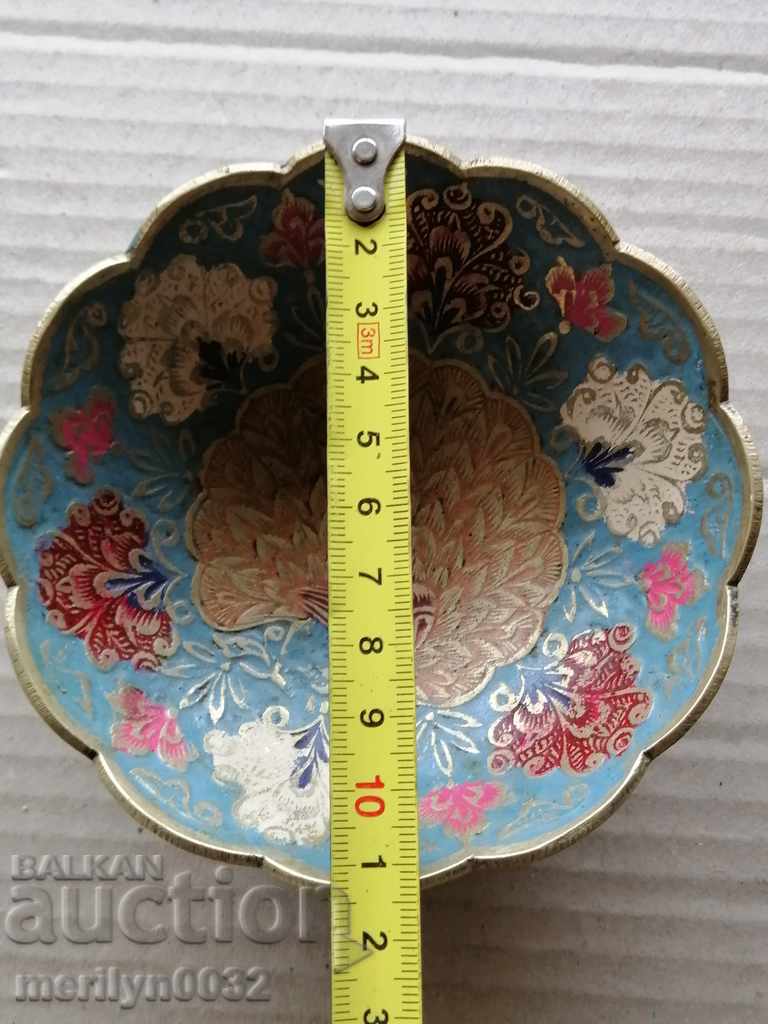 Аукцион Рисувана купа месингов съд купичка Аукцион Рисувана купа месингов съд купичка