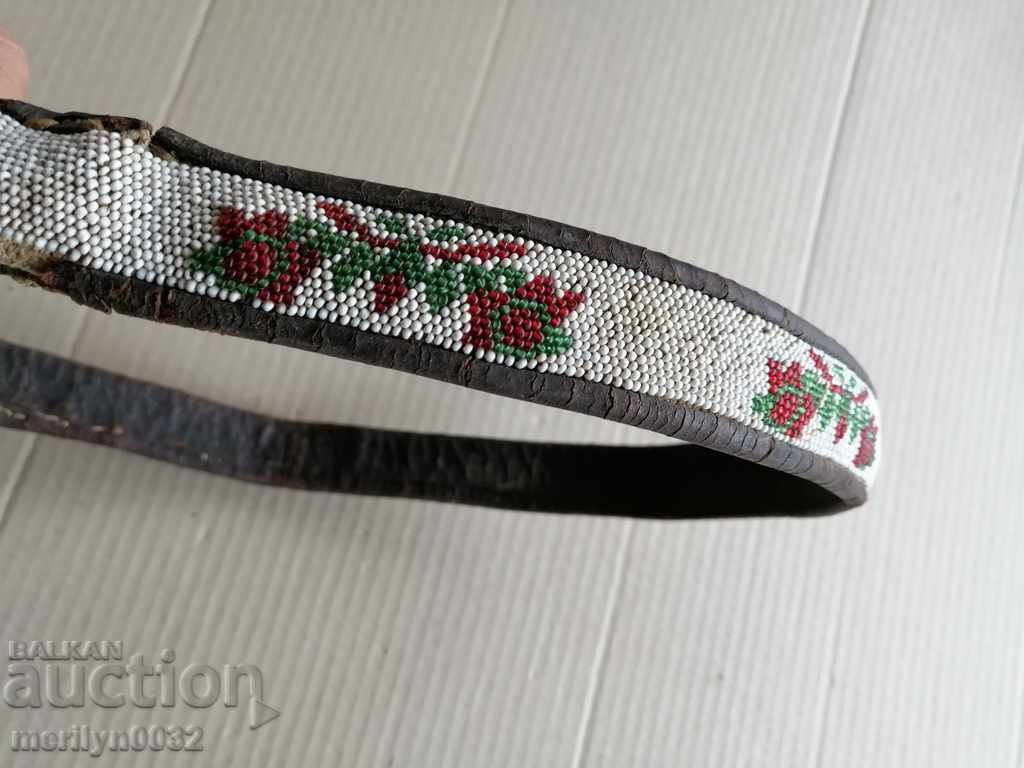 Old handwoven belt with beads blue sash belt costume - 6 Old handwoven belt with beads blue sash belt costume - 6