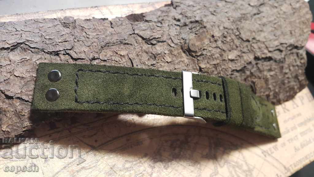 Auction Leather watch strap 22mm Genuine leather suede 558 Auction Leather watch strap 22mm Genuine leather suede 558
