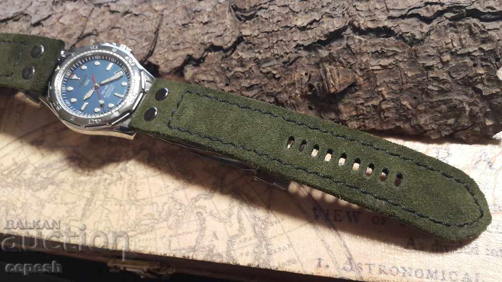 Leather watch strap 22mm Genuine leather suede 558 - 6 Leather watch strap 22mm Genuine leather suede 558 - 6