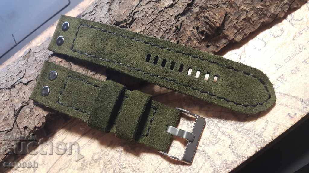 Leather watch strap 22mm Genuine leather suede 558 - 7 Leather watch strap 22mm Genuine leather suede 558 - 7