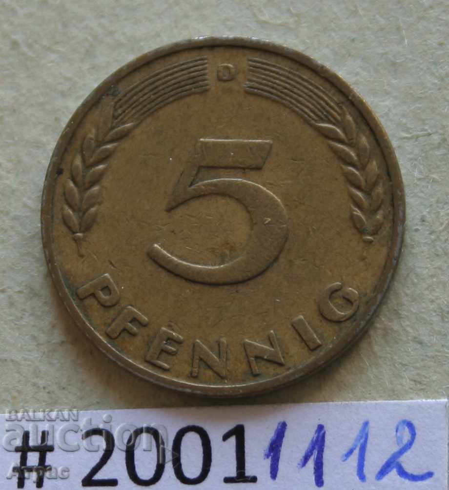 5 pfenig 1949 D Germania