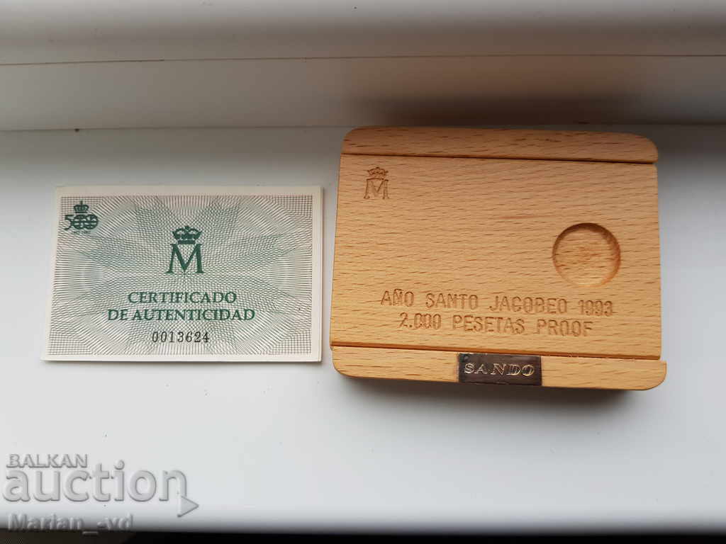 Auction Anniversary wooden coin box and certificate Auction Anniversary wooden coin box and certificate