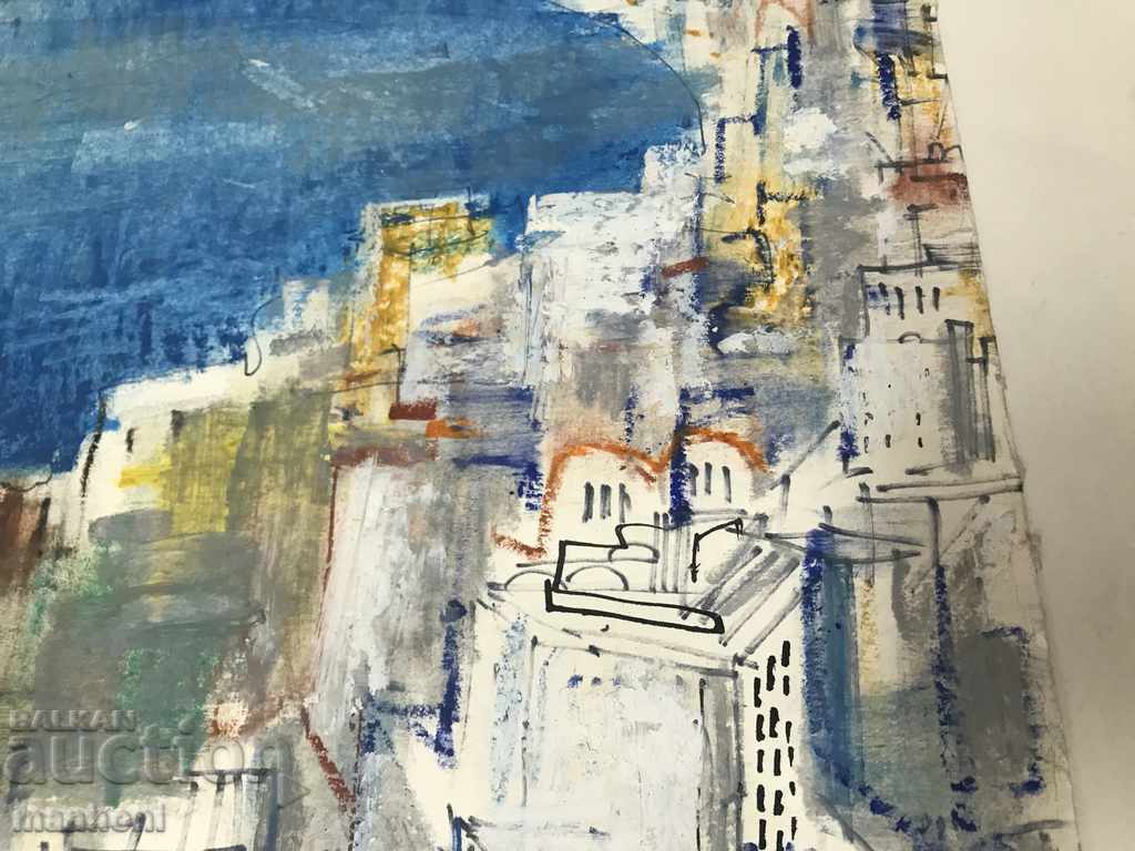 Auction  1455 Tenyu Pindarev Havana mixed technique signed in 1981.