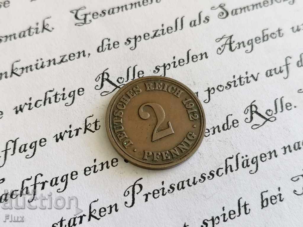 Reich Coin - Γερμανία - 2 pf 1912; Μια σειρά
