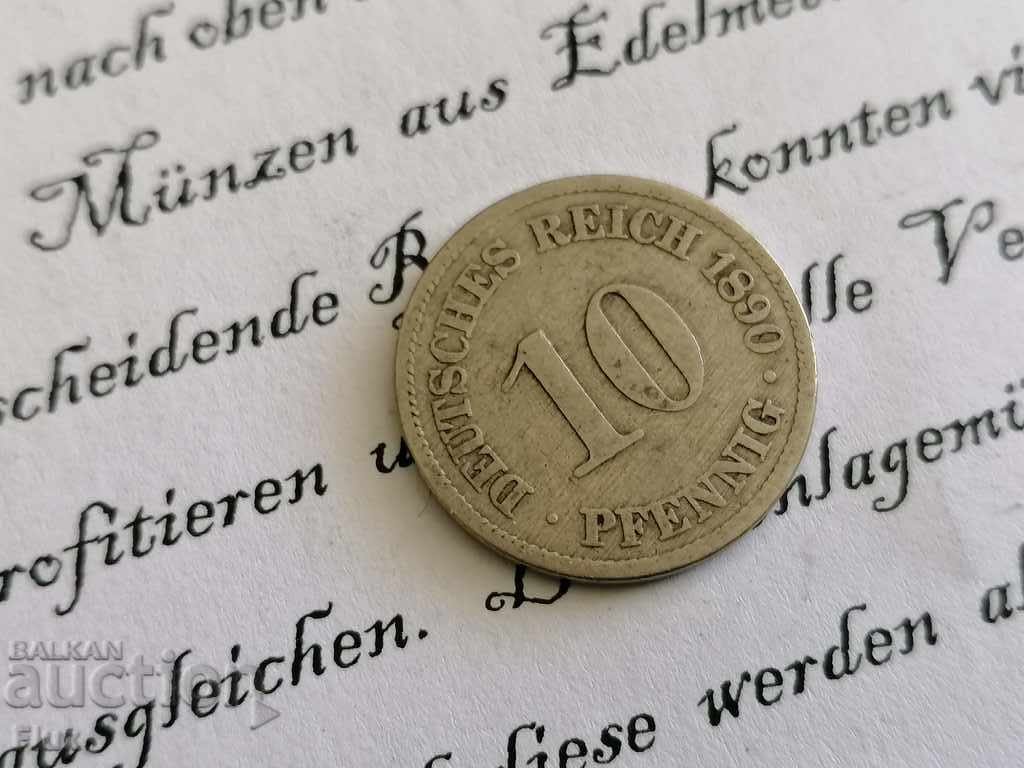 Moneda Reich - Germania - 10 pfeniguri 1890. O serie