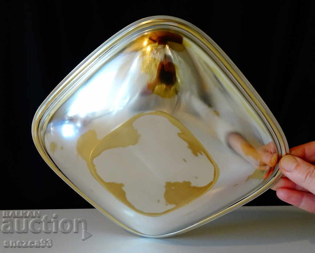 Silver-plated bronze fruit bowl, salad bowl, bowl 24 cm with price 10.00 BGN | € 5.11
