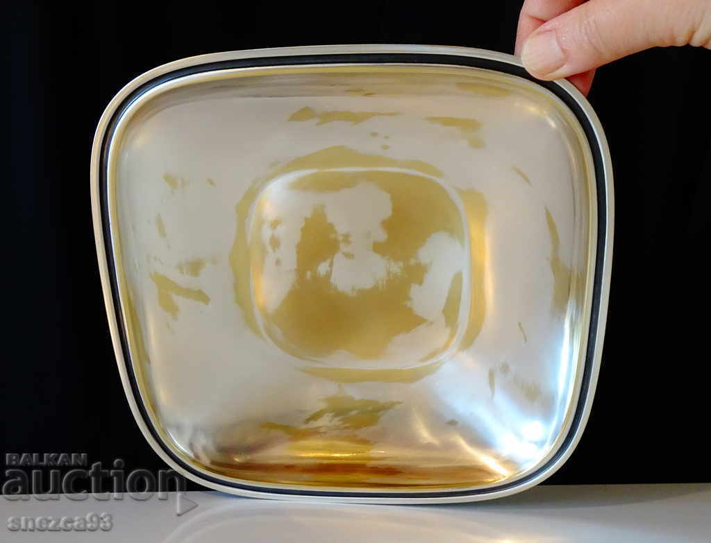 Silver-plated bronze fruit bowl, salad bowl, bowl 24 cm