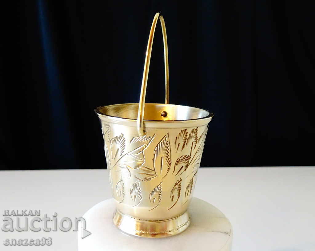 Bronze rakia cup, cauldron, engraved - 6 Bronze rakia cup, cauldron, engraved - 6