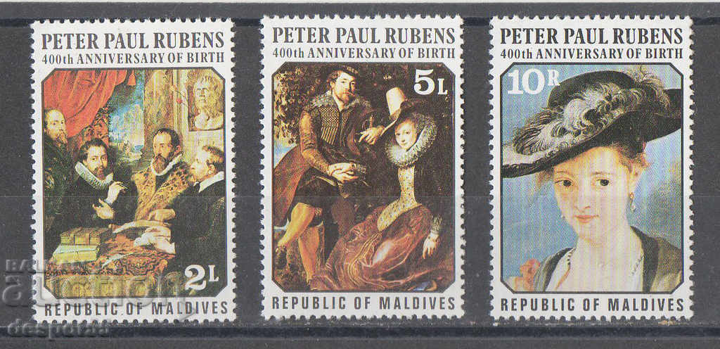 1977. Maldive. 400 de ani de la nașterea lui Rubens.