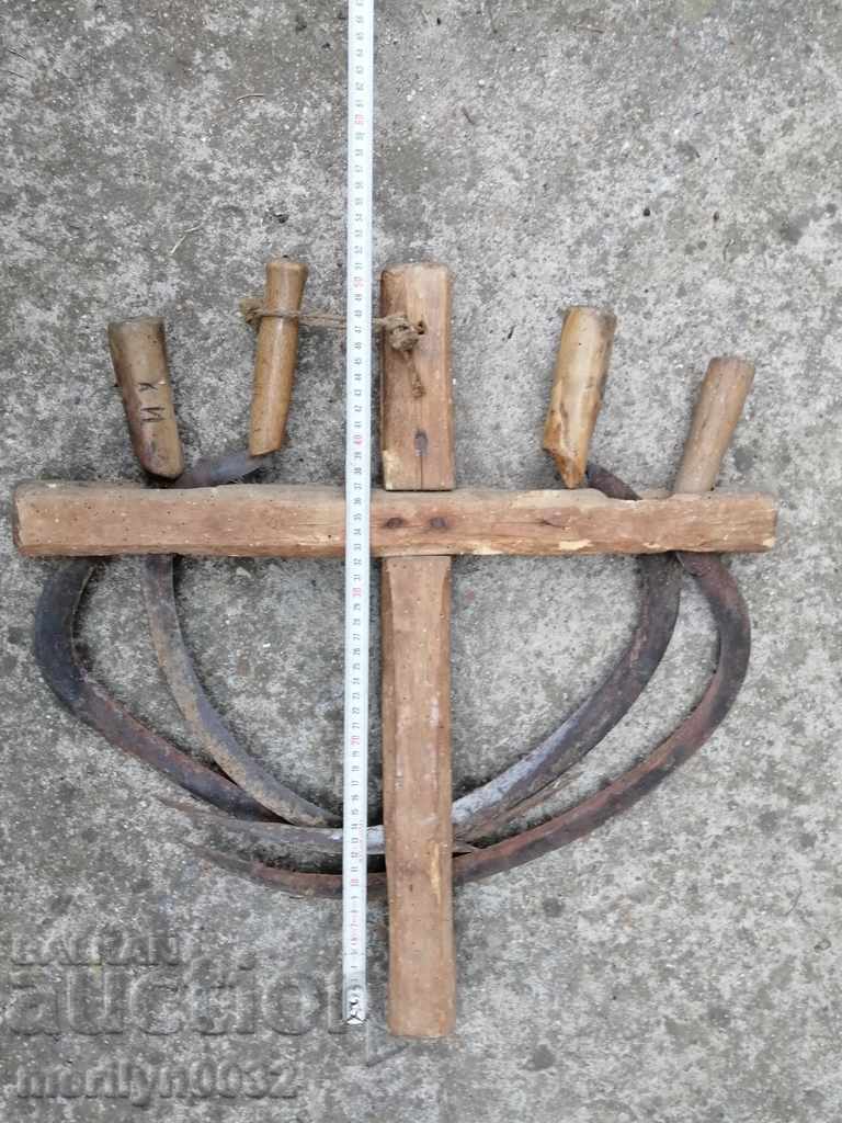 Delivery of Stitches with a stapled coffin knife wrought iron blade