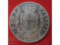 5 Pounds 1870 M Italy silver - QUALITY