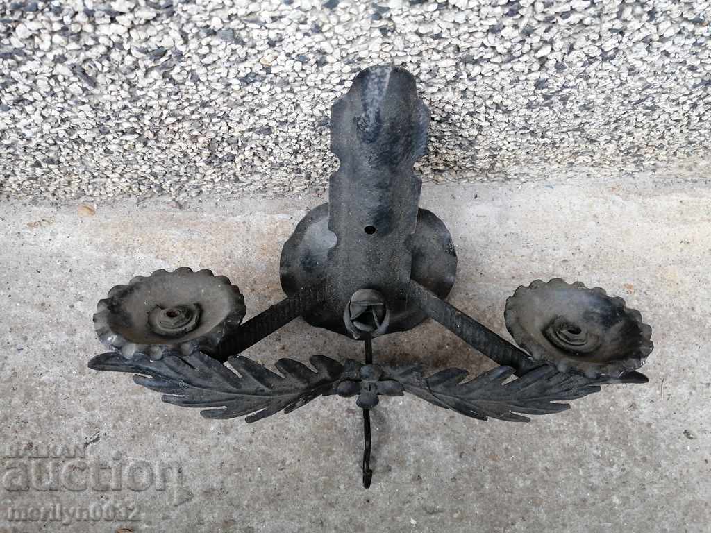 Стойка за електрическа лампа двойка ковано желязо - 6 Стойка за електрическа лампа двойка ковано желязо - 6