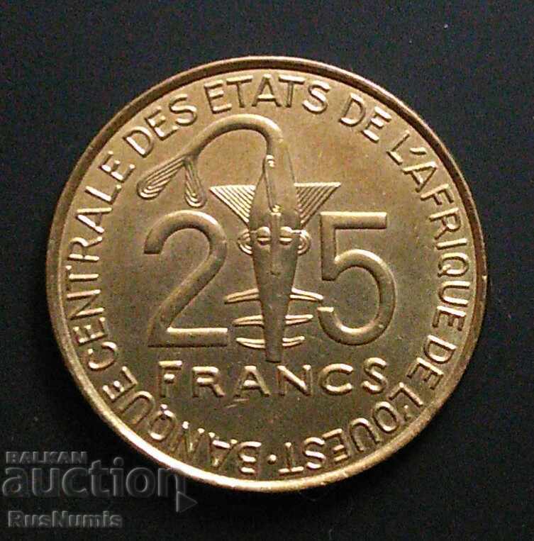 West Africa. 25 francs 2015 UNC.
