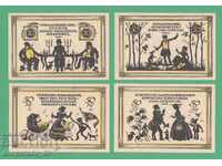(¯`'•.¸NOTGELD (πόλη Köstritz) 1921 UNC -4 τεμ. τραπεζογραμμάτια.•'´¯)