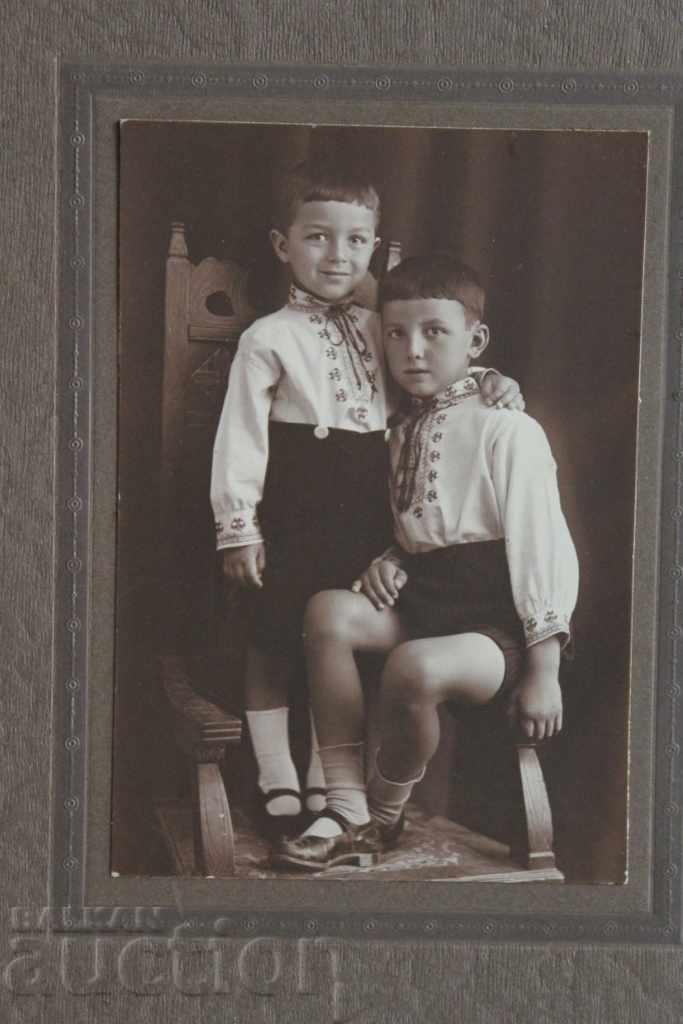 1928 OLD PHOTO PHOTO CARDBOARD CHILDREN CHILDREN