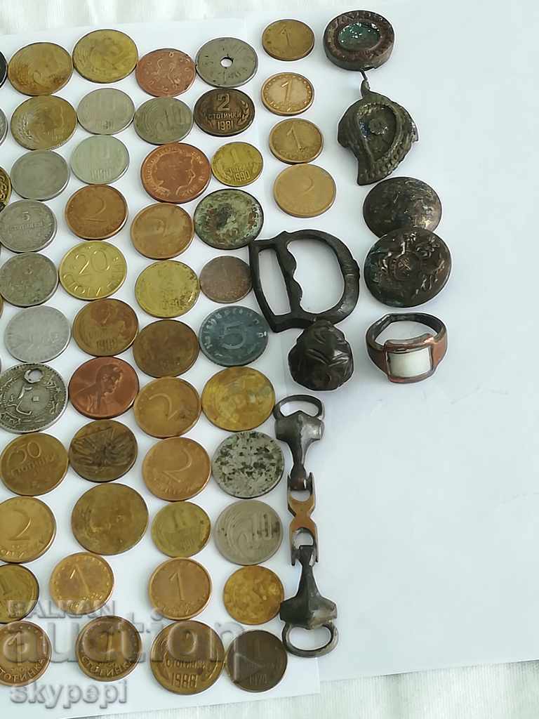 Auction Lot of 109 coins and 8 pcs. antique Auction Lot of 109 coins and 8 pcs. antique