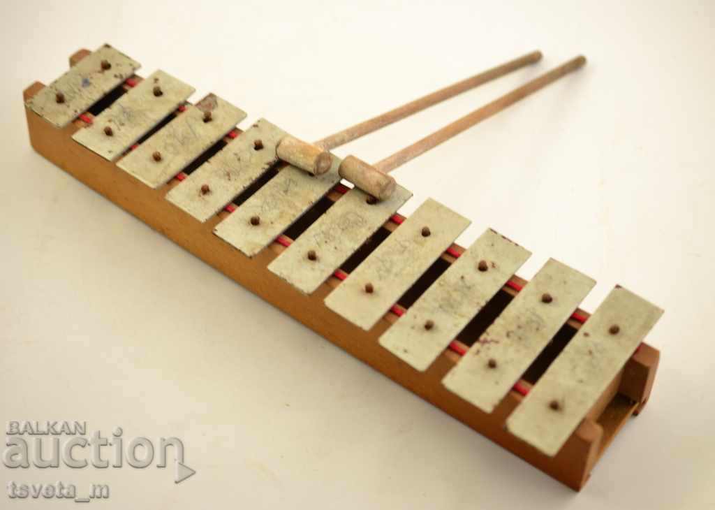 Старинен дървен ксилофон - работещ инструмент