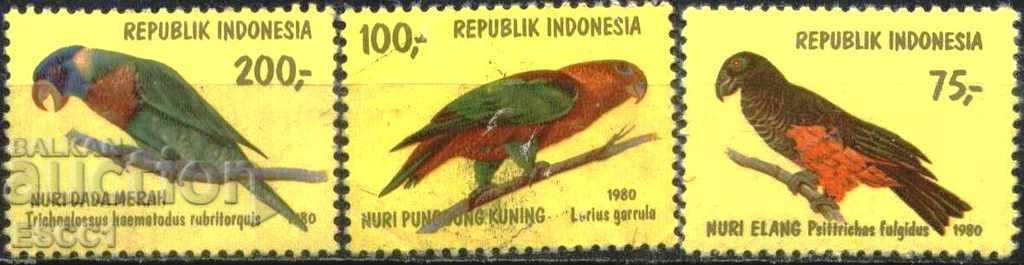 Чисти марки Фауна Птици Папагали Лори 1980 от Индонезия