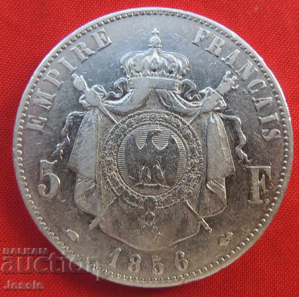 5 Франка 1856 А Франция сребро