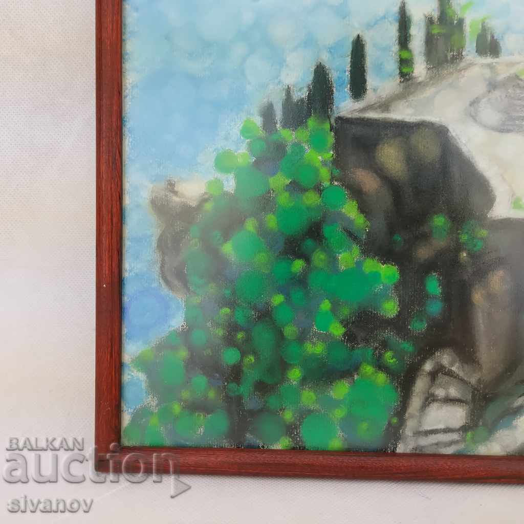 Auction Interesting Watercolor Painting on Cardboard, Framed #322 Auction Interesting Watercolor Painting on Cardboard, Framed #322