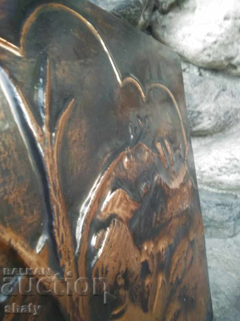 Παλιά εικόνα χαλκού. Πάνελ χαλκού. - 5 Παλιά εικόνα χαλκού. Πάνελ χαλκού. - 5