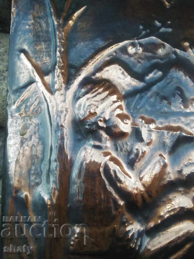 Παλιά εικόνα χαλκού. Πάνελ χαλκού. - 6 Παλιά εικόνα χαλκού. Πάνελ χαλκού. - 6