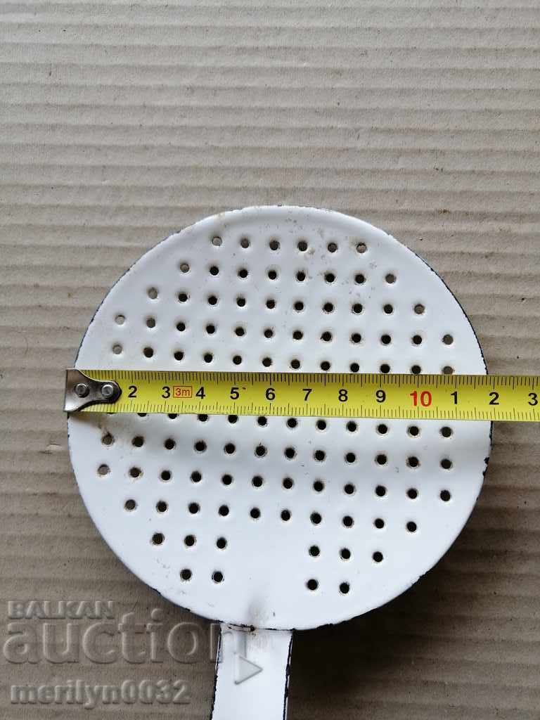 Old grateful spoon with enamel, wounded socialist, Bulgaria - 5 Old grateful spoon with enamel, wounded socialist, Bulgaria - 5