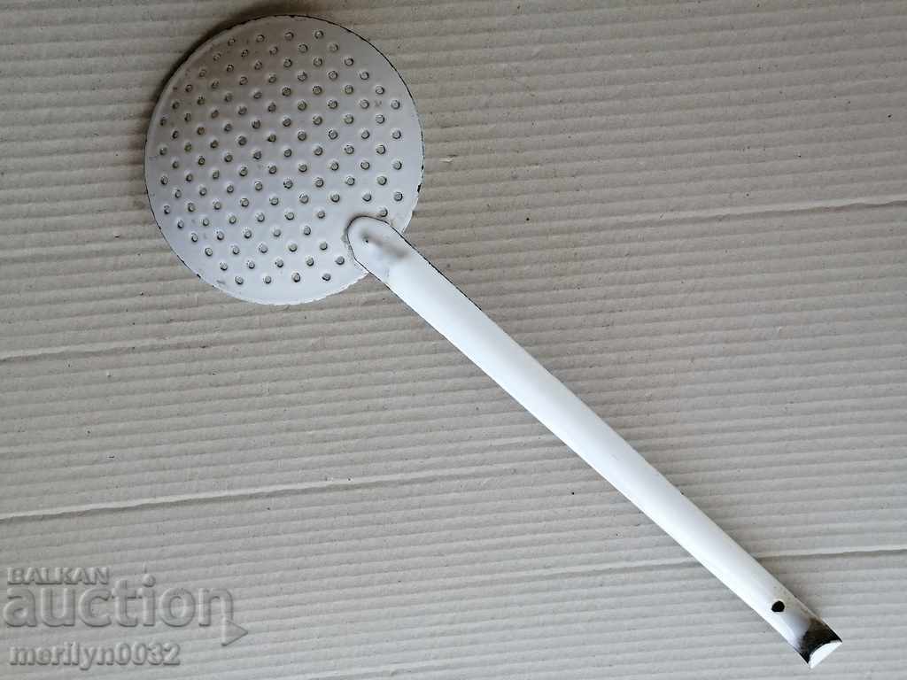 Old grateful spoon with enamel, wounded socialist, Bulgaria - 7 Old grateful spoon with enamel, wounded socialist, Bulgaria - 7