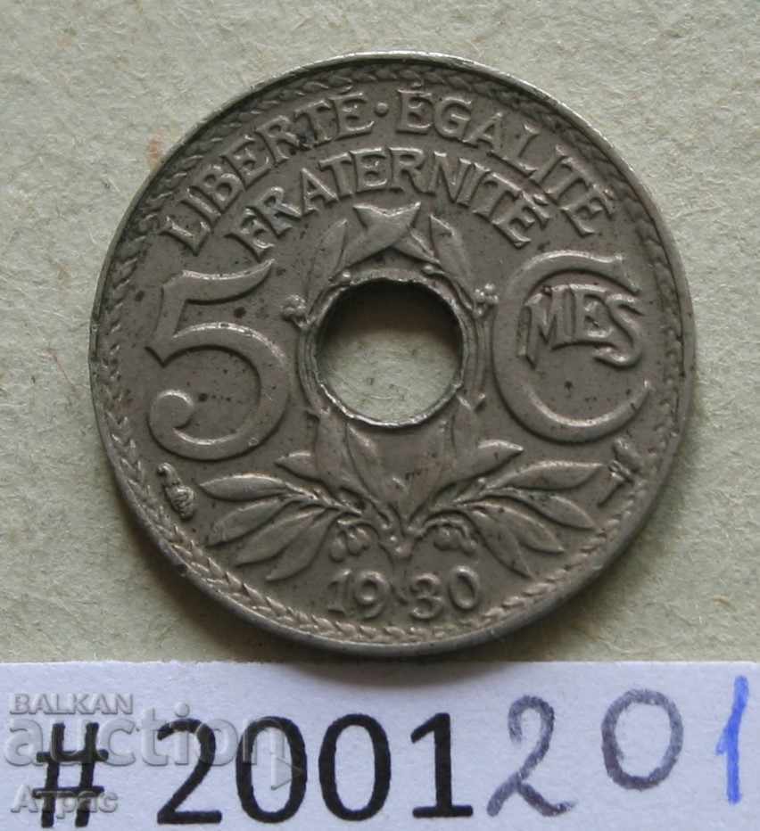 5 сантима 1930  Франция