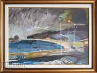 Painting by Prof. Dimo Zaimov Seascape 1985 oil