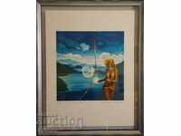 Painting by Lyubomir Oshawkov, Archipelagos in Paris from 1968