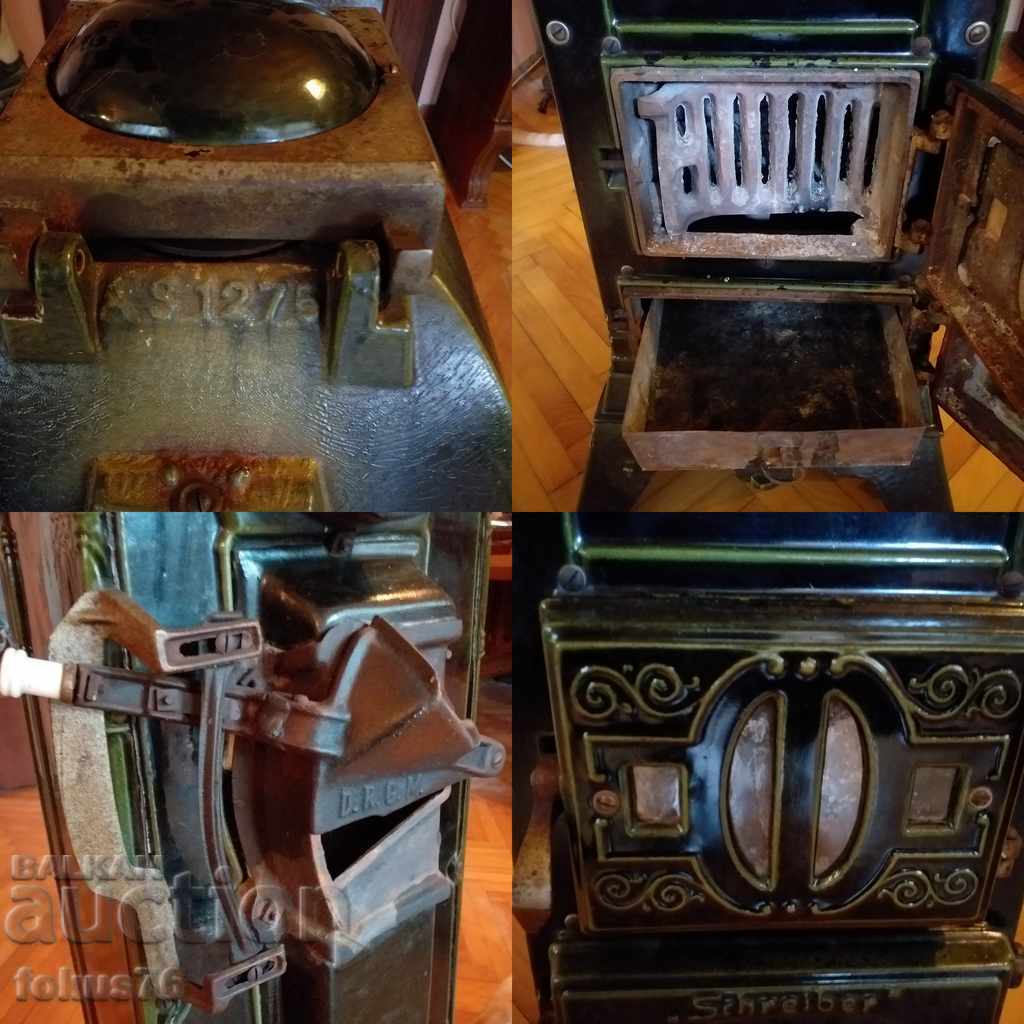 OLD IRON IRON STONE WITH GREEN ENAMEL TOP CONDITION - 6 OLD IRON IRON STONE WITH GREEN ENAMEL TOP CONDITION - 6