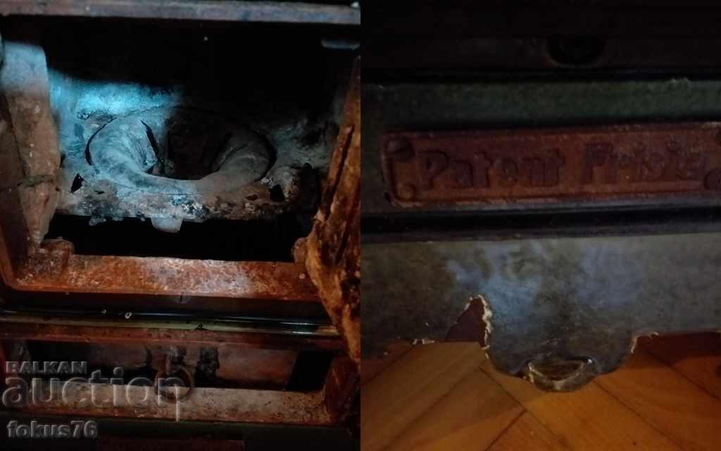 OLD IRON IRON STONE WITH GREEN ENAMEL TOP CONDITION - 7 OLD IRON IRON STONE WITH GREEN ENAMEL TOP CONDITION - 7