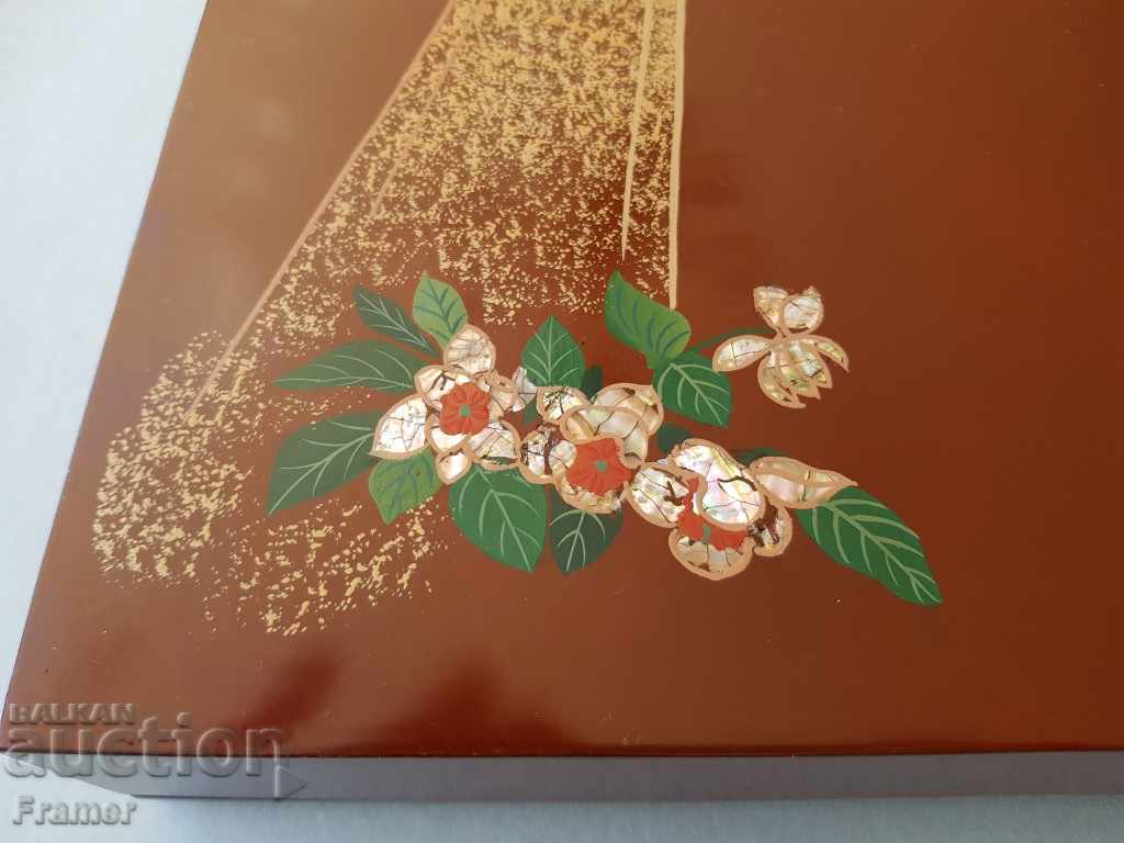 Lacquer box GREAT North Korea intarsia mother of pearl 1960s - 5 Lacquer box GREAT North Korea intarsia mother of pearl 1960s - 5