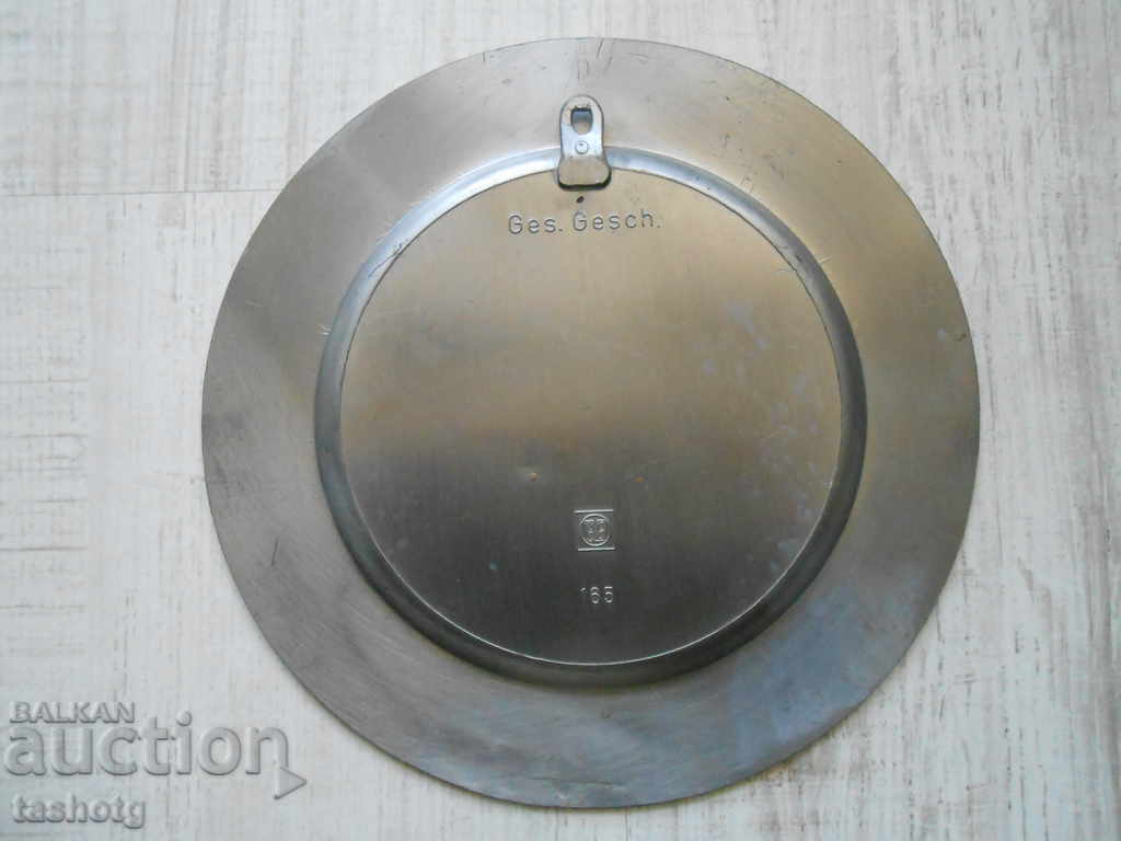 Licitație ANIVERSAREA BEAUTY Placa de staniu german cu EMAIL! GES.GESH! Licitație ANIVERSAREA BEAUTY Placa de staniu german cu EMAIL! GES.GESH!