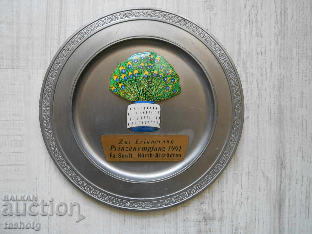 BEAUTY ANNIVERSARY German Tin Plate with EMAIL! GES.GESH!