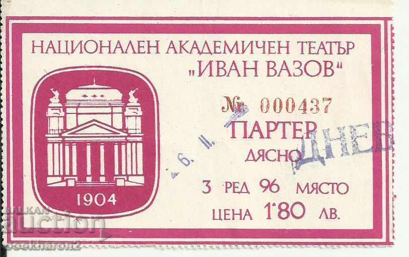 Art. ticket, Ivan Vazov National Theater