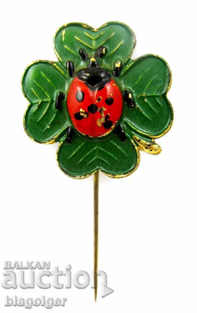 OLD BADGE-FOUR-LEAF CLOVER-LADYBURG with price 5.00 BGN | € 2.56