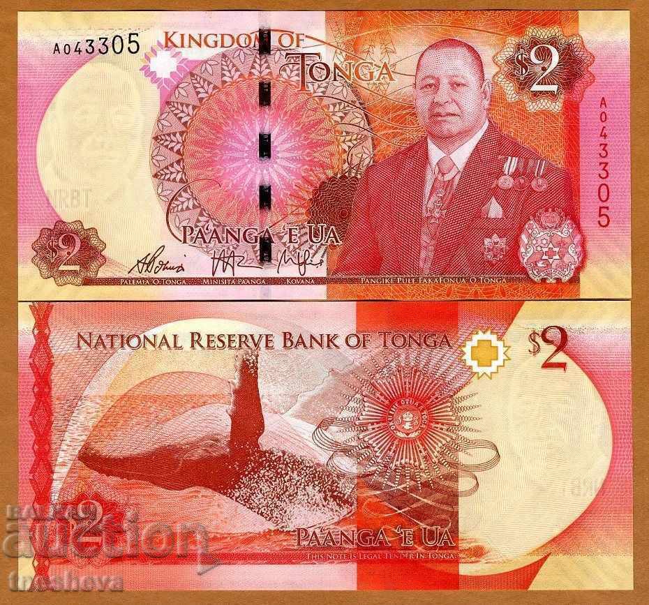 Tonga, Kingdom, 2 dollars, UNC
