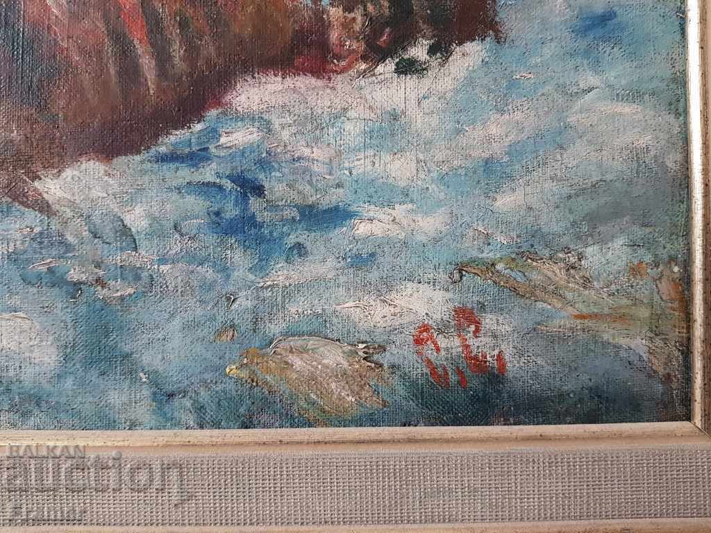 Painting by Stanyo Stamatov 1886 - 1968 Military Cemetery oil - 6 Painting by Stanyo Stamatov 1886 - 1968 Military Cemetery oil - 6