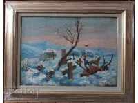 Πίνακας Στάνιο Σταμάτοφ 1886 - 1968 Στρατιωτικό νεκροταφείο λάδι