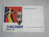 Tungsram radio Тунгсрам радио стара картичка неизползвана