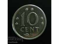 Холандски Антили. 10 цента 1970 г. UNC.