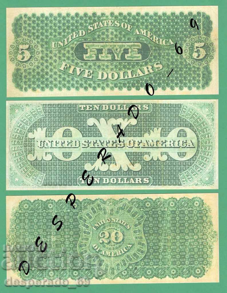 (¯` '• .¸ (Reproduction) USA 1861 UNC -3 Banknotes¸. •' ´¯) with price 12.00 BGN | € 6.14