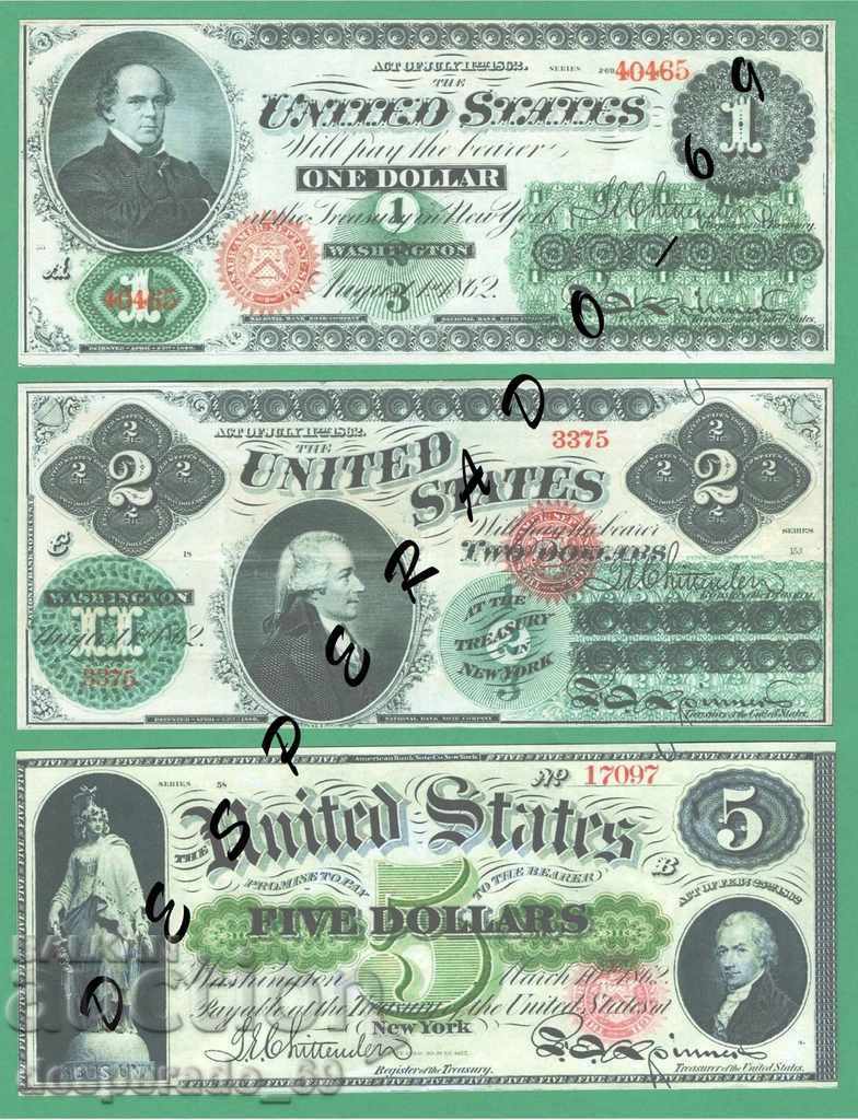(¯` '• .¸ (Reproduction) United States 1862-1863 UNC -9 Banknote. •' ´¯) with price 36.00 BGN | € 18.41