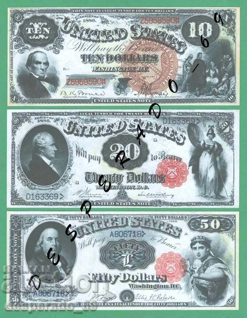 Delivery of (¯`'•.¸(reproduction) USA 1880 UNC - 9 banknotes¸.•'´¯)