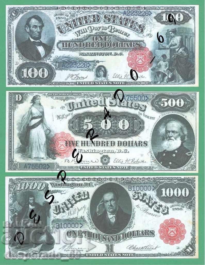 (¯` '• .¸ (Reproduction) USA 1880 UNC -9 Banknote¸. •' ´¯) - 6 (¯` '• .¸ (Reproduction) USA 1880 UNC -9 Banknote¸. •' ´¯) - 6